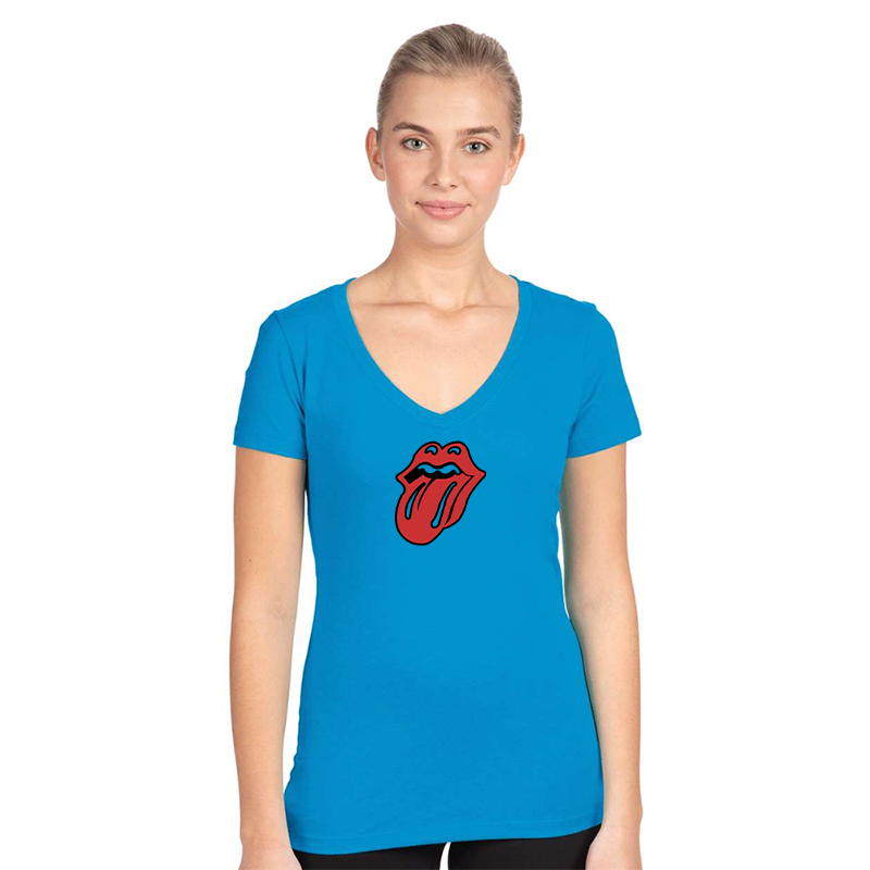 Women's  Rolling Stones Next Level Ideal V-Neck T-Shirt