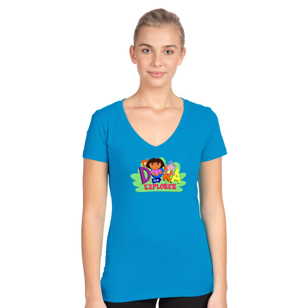 Women's Dora the Explorer Next Level Ideal V-Neck T-Shirt