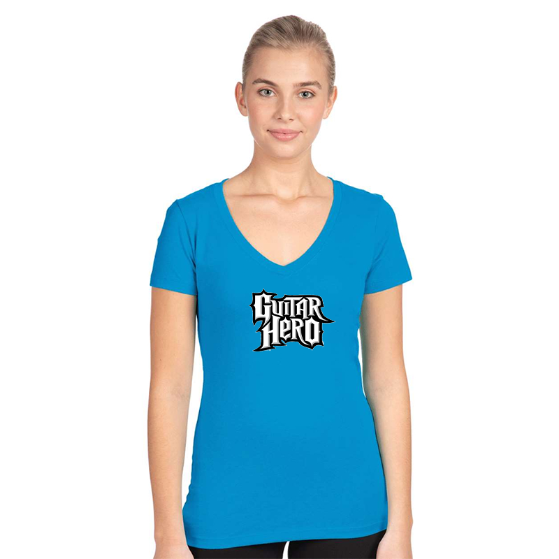 Women's Guitar hero Next Level Ideal V-Neck T-Shirt