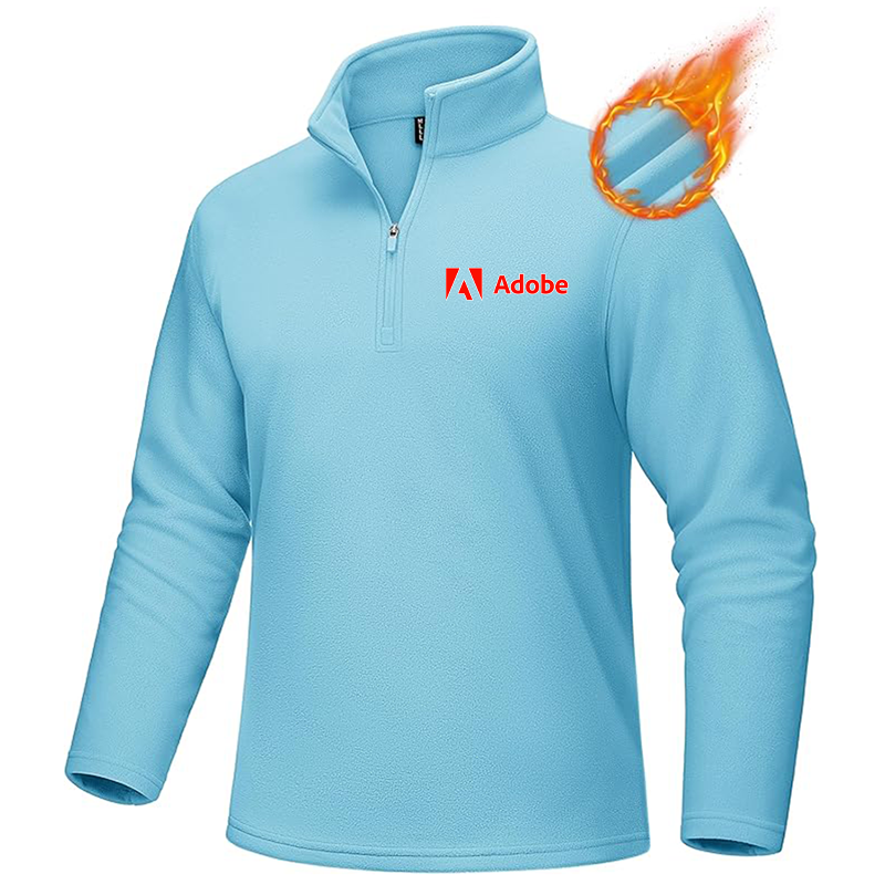 Men's Adobe Corporate   MAGCOMSEN  Quarter-Zip Pullover Polar Fleece Sweatshirt Stand Collar Long Sleeve Shirt for Men Thermal Winter Fall