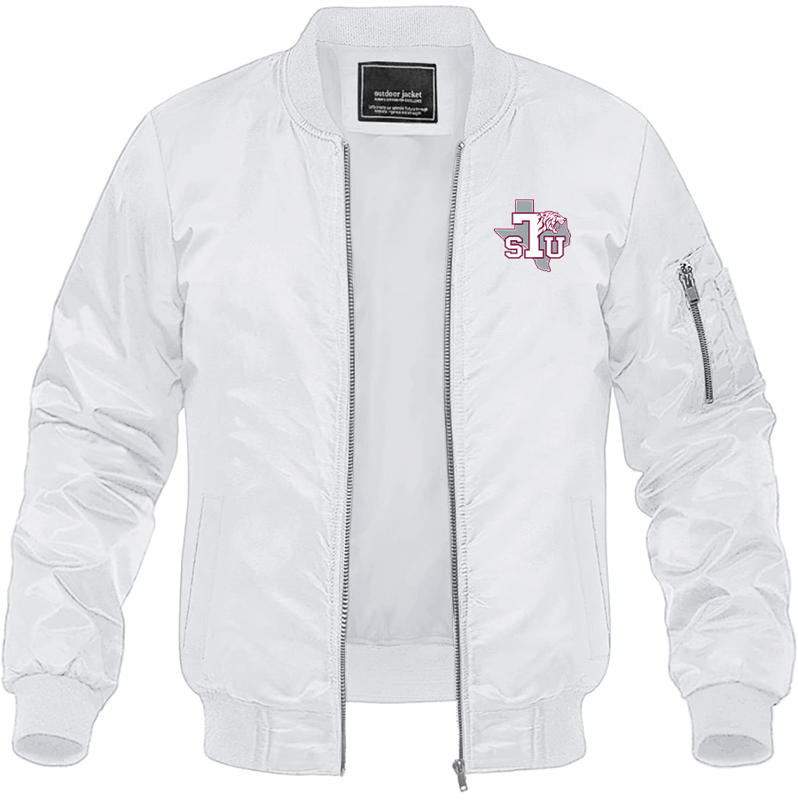 Men's Texas Southern Tigers Lightweight Bomber Jacket Windbreaker Softshell Varsity Jacket Coat