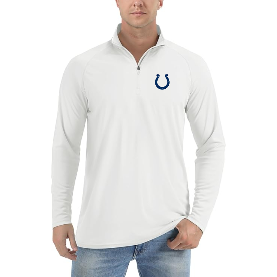 Men's Indianapolis Colts Lightweight Quarter-Zip Athletic Shirt Long Sleeve Performance Wear