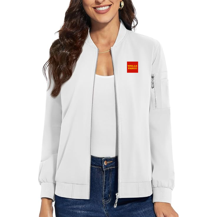 Women's Wells Fargo   Premium Bomber Jacket with Polished Detailing and Functional Sleeve Pocket Modern Luxury Outerwear