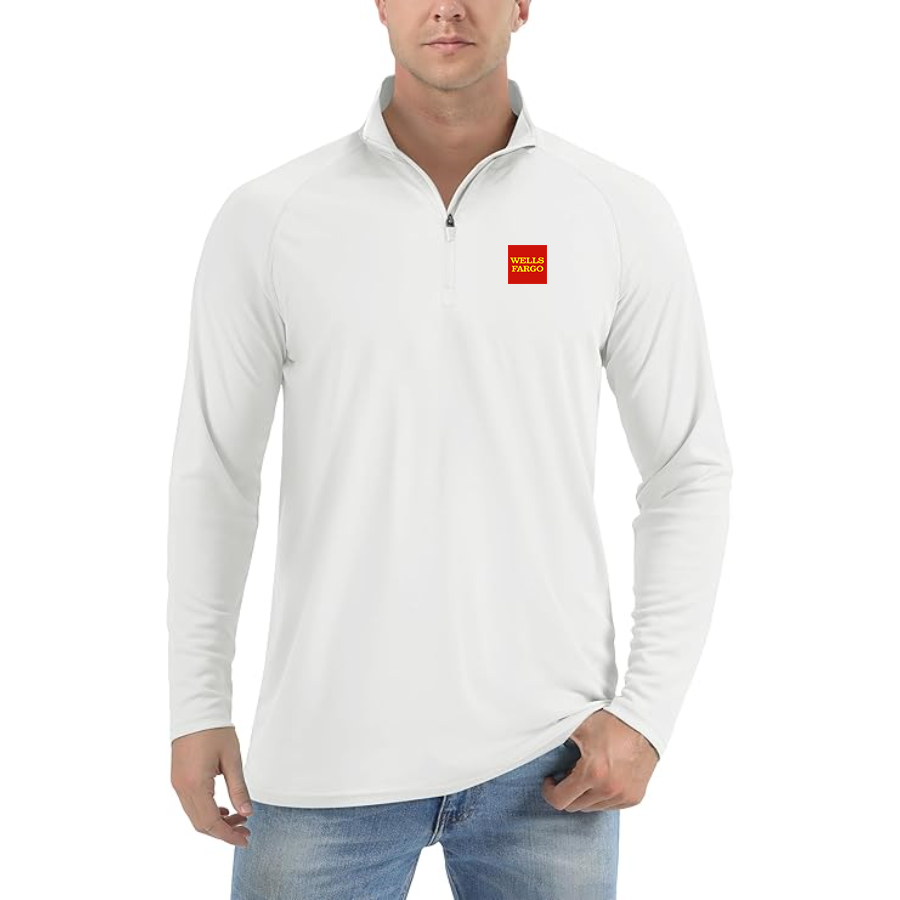 Men's Wells Fargo Lightweight Quarter-Zip Athletic Shirt Long Sleeve Performance Wear