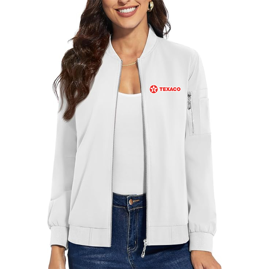 Women's Texaco Premium Bomber Jacket with Polished Detailing and Functional Sleeve Pocket Modern Luxury Outerwear