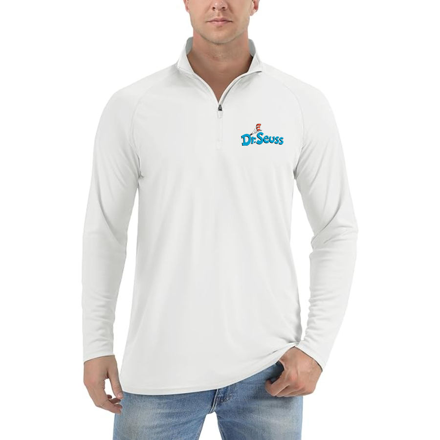 Men's Dr. Seuss Lightweight Quarter-Zip Athletic Shirt Long Sleeve Performance Wear