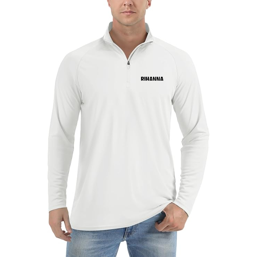 Men's Rihanna Lightweight Quarter-Zip Athletic Shirt Long Sleeve Performance Wear