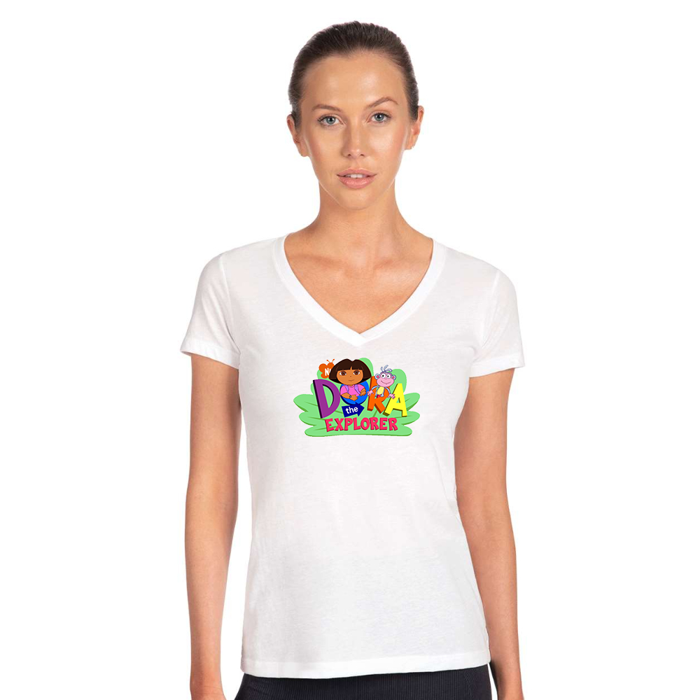 Women's Dora the Explorer Next Level Ideal V-Neck T-Shirt