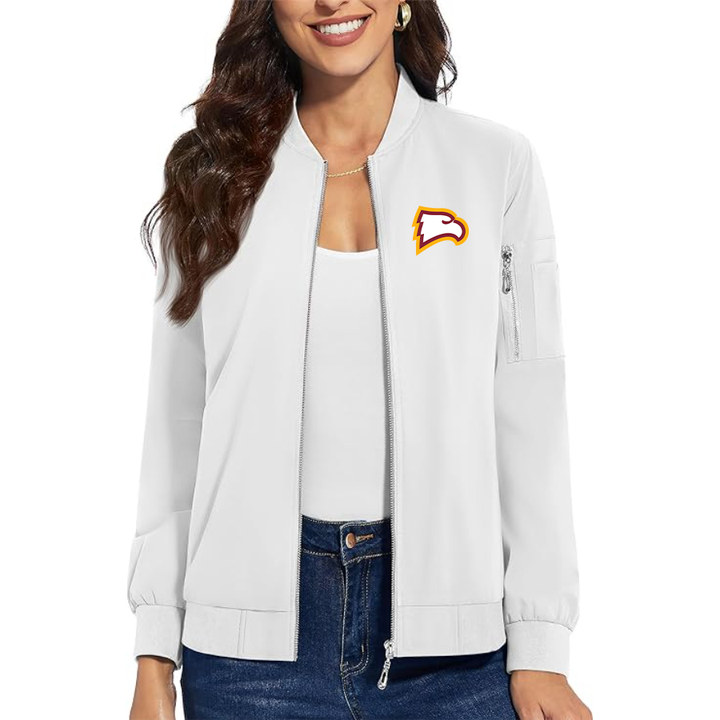 Women's Winthrop Eagles  Premium Bomber Jacket with Polished Detailing and Functional Sleeve Pocket Modern Luxury Outerwear