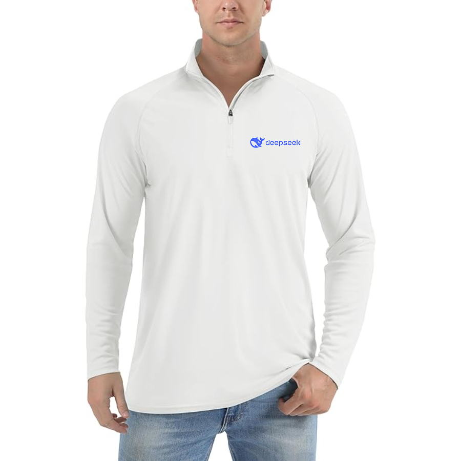 Men's DeepSeek Lightweight Quarter-Zip Athletic Shirt Long Sleeve Performance Wear