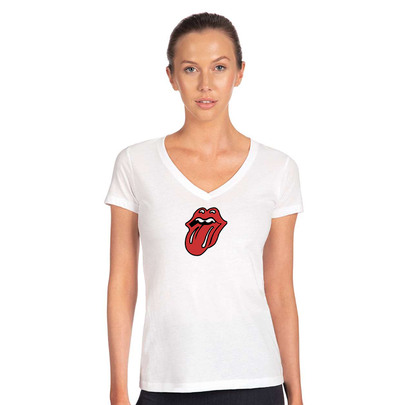 Women's  Rolling Stones Next Level Ideal V-Neck T-Shirt