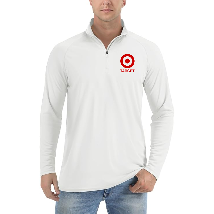 Men's Target Lightweight Quarter-Zip Athletic Shirt Long Sleeve Performance Wear