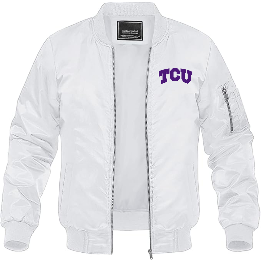 MAGNIVIT Men's TCU Horned Frogs Lightweight Bomber Jacket Windbreaker Casual Fall Spring Outdoor Coat