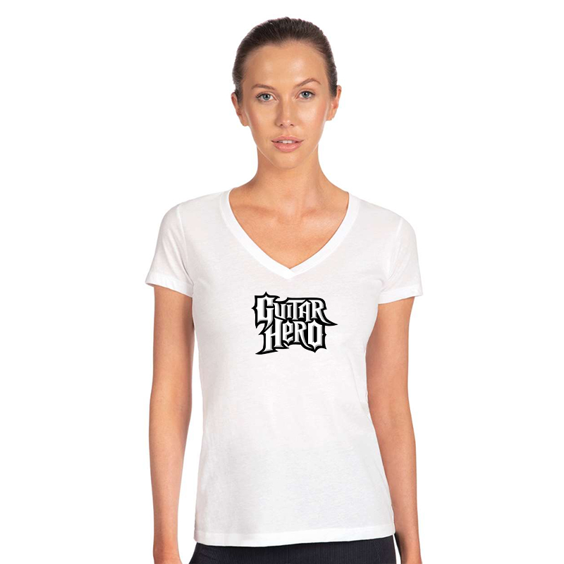 Women's Guitar hero Next Level Ideal V-Neck T-Shirt