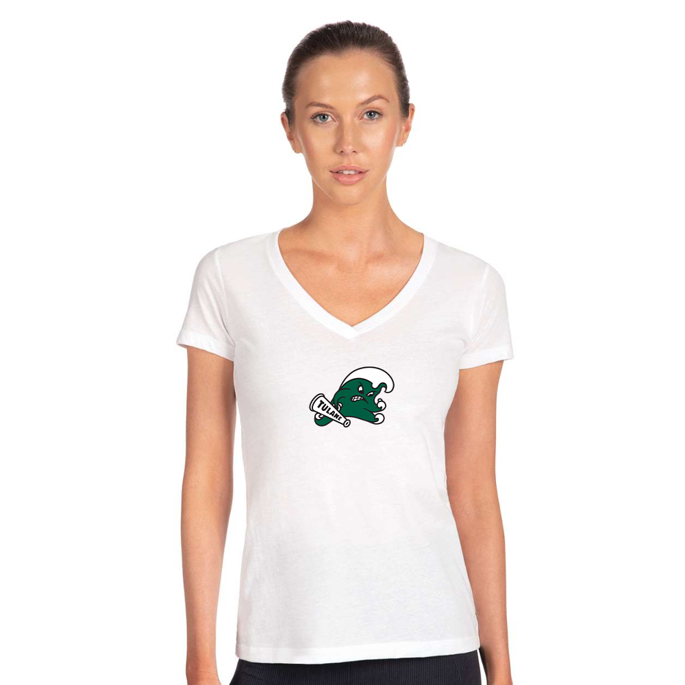 Women's Tulane Green Wave Next Level Ideal V-Neck T-Shirt