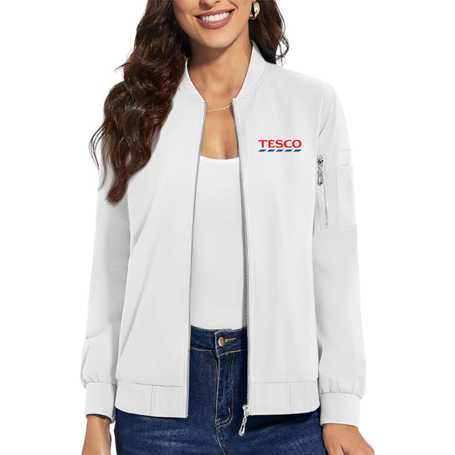 Women's Tesco Premium Bomber Jacket with Polished Detailing and Functional Sleeve Pocket Modern Luxury Outerwear