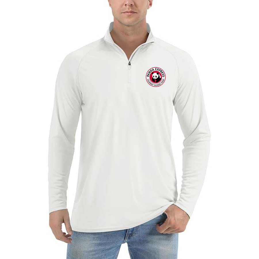 Men's Panda Express Lightweight Quarter-Zip Athletic Shirt Long Sleeve Performance Wear