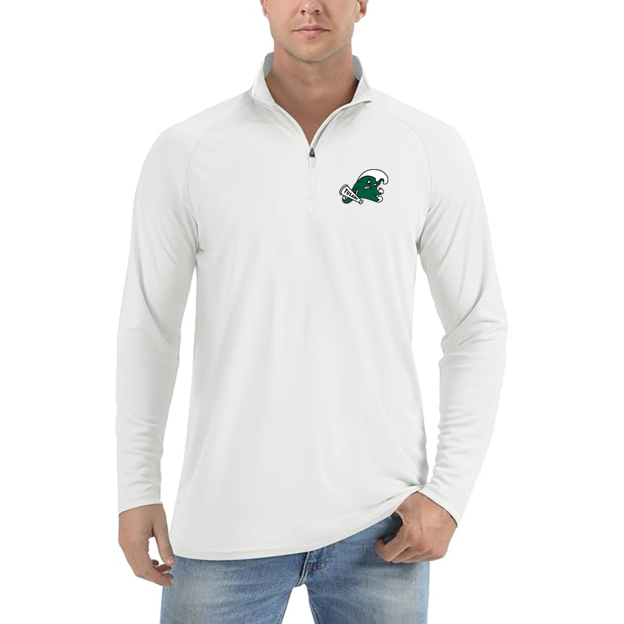 Men's Tulane Green Wave Lightweight Quarter-Zip Athletic Shirt Long Sleeve Performance Wear