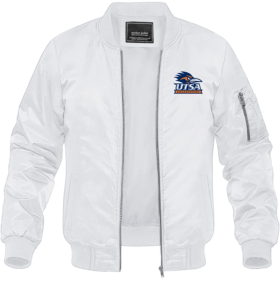 Men's Texas SA Roadrunners Lightweight Bomber Jacket Windbreaker Softshell Varsity Jacket Coat