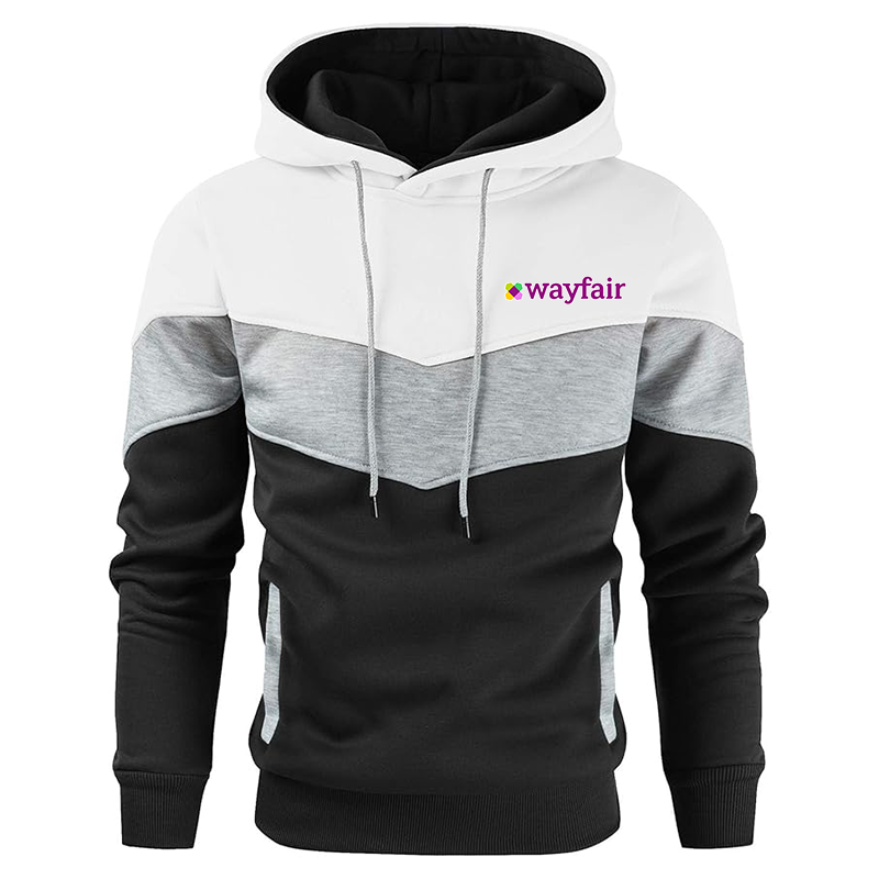 Men's Wayfair Gesean Novelty Color Block Pullover Fleece Hoodie Long Sleeve Casual Sweatshirt with Pocket