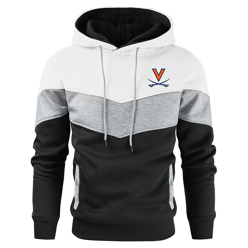 Men's Virginia Cavaliers Gesean Novelty Color Block Pullover Fleece Hoodie Long Sleeve Casual Sweatshirt with Pocket