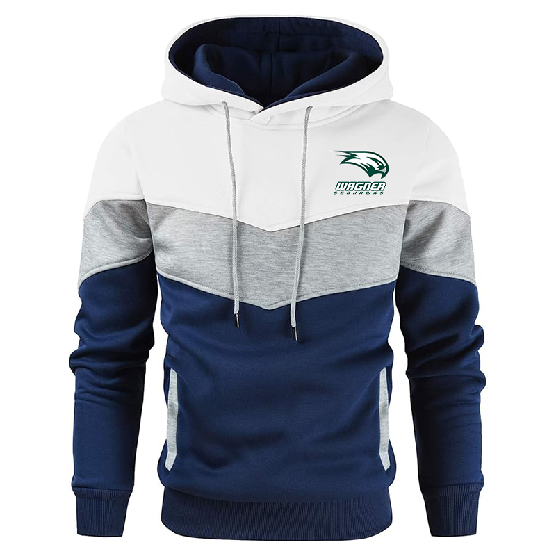 Men's Wagner Seahawks Gesean Novelty Color Block Pullover Fleece Hoodie Long Sleeve Casual Sweatshirt with Pocket