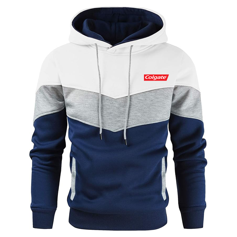 Men's Colgate Gesean Novelty Color Block Pullover Fleece Hoodie Long Sleeve Casual Sweatshirt with Pocket