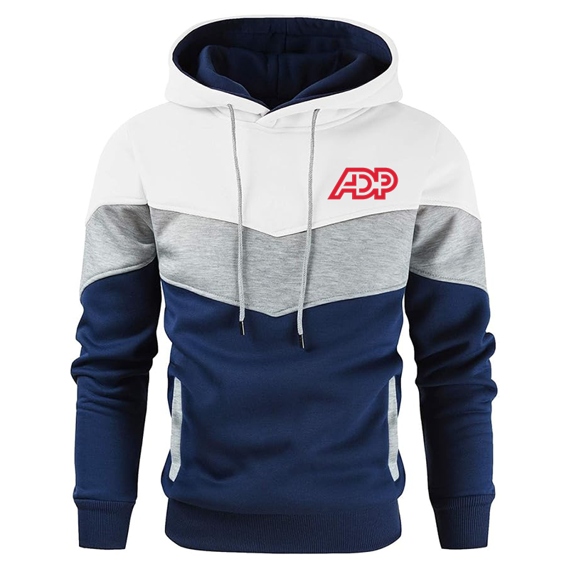 Men's ADP Gesean Novelty Color Block Pullover Fleece Hoodie Long Sleeve Casual Sweatshirt with Pocket