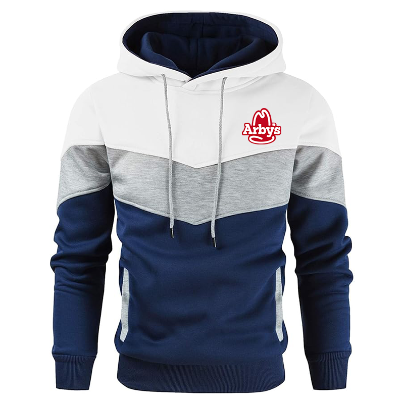 Men's Arbys Gesean Novelty Color Block Pullover Fleece Hoodie Long Sleeve Casual Sweatshirt with Pocket