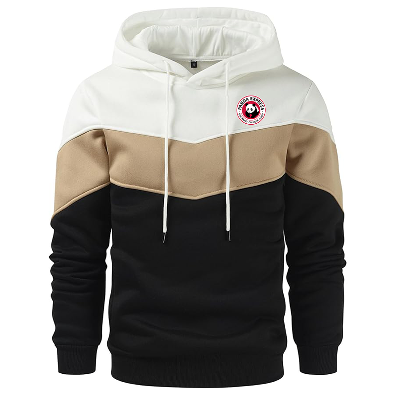 Men's Panda Express Gesean Novelty Color Block Pullover Fleece Hoodie Long Sleeve Casual Sweatshirt with Pocket