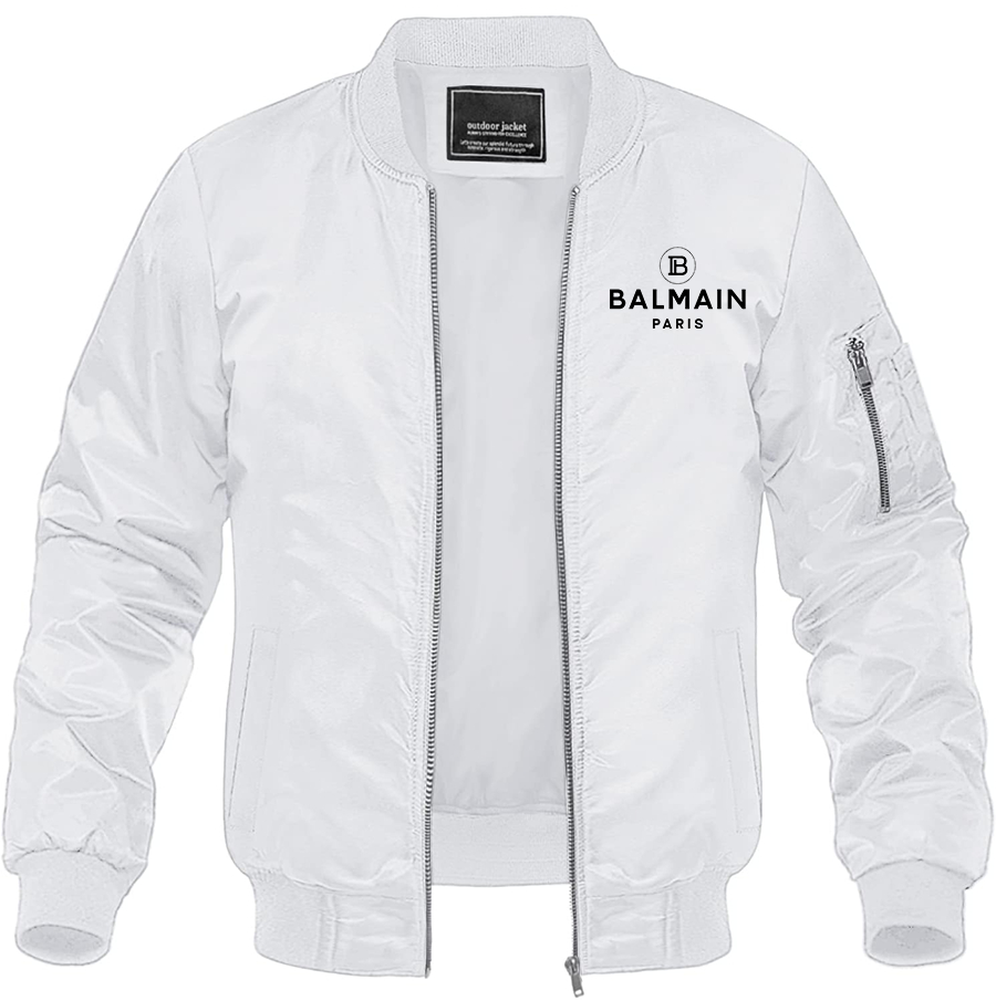 Men's Balmain Paris Lightweight Bomber Jacket Windbreaker Softshell Varsity Jacket Coat