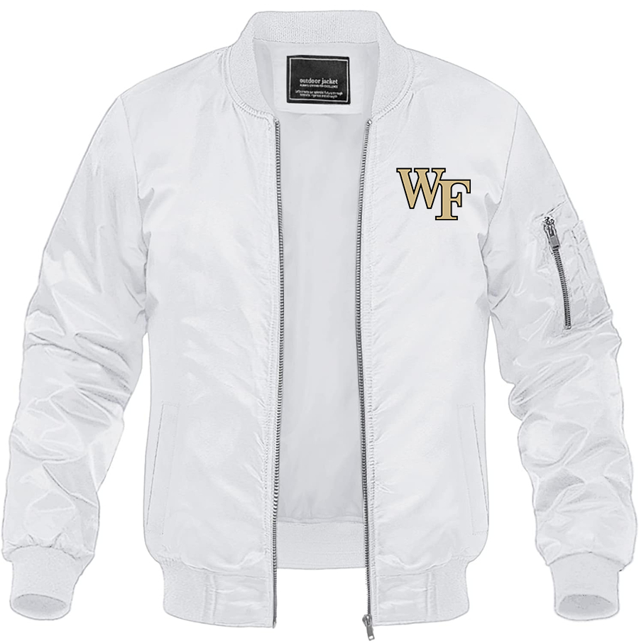 Men's Wake Forest Demon Deacons Lightweight Bomber Jacket Windbreaker Softshell Varsity Jacket Coat