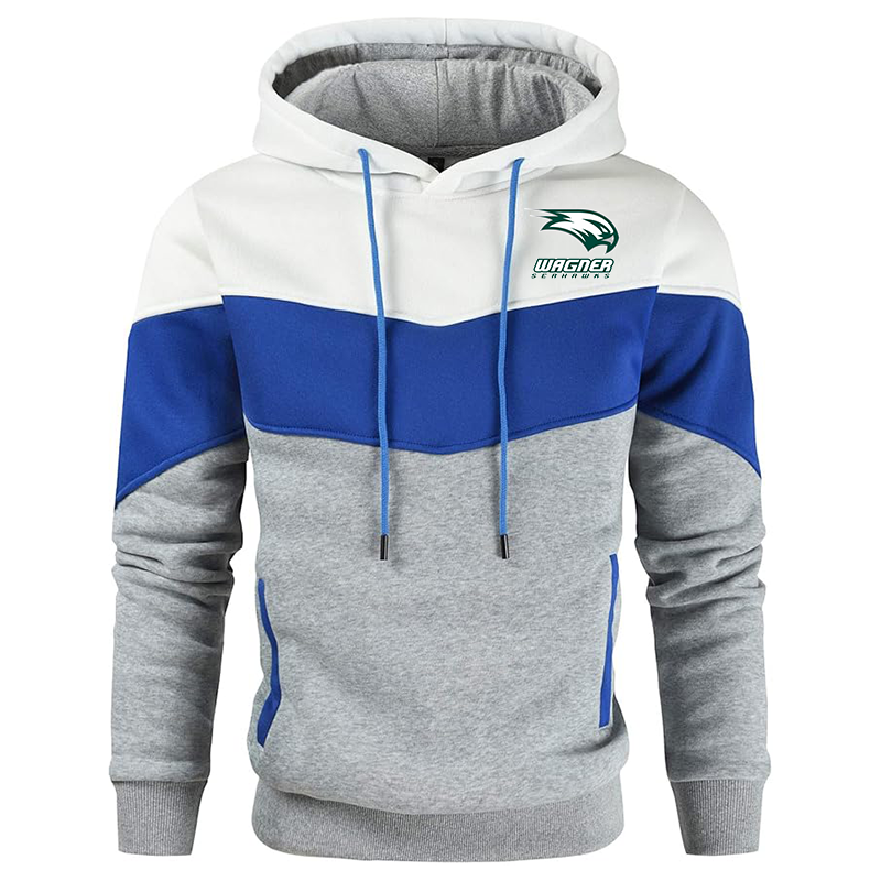 Men's Wagner Seahawks Gesean Novelty Color Block Pullover Fleece Hoodie Long Sleeve Casual Sweatshirt with Pocket