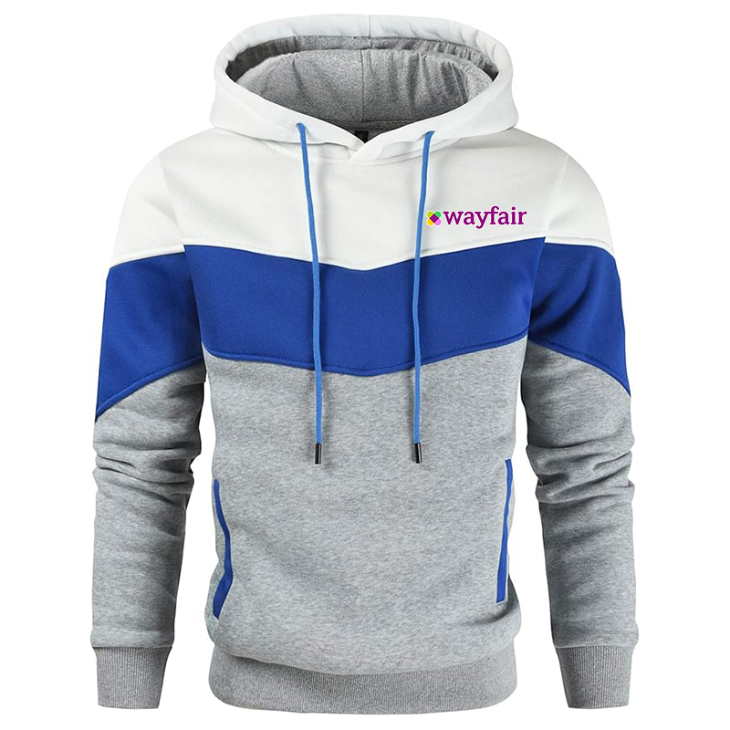 Men's Wayfair Gesean Novelty Color Block Pullover Fleece Hoodie Long Sleeve Casual Sweatshirt with Pocket