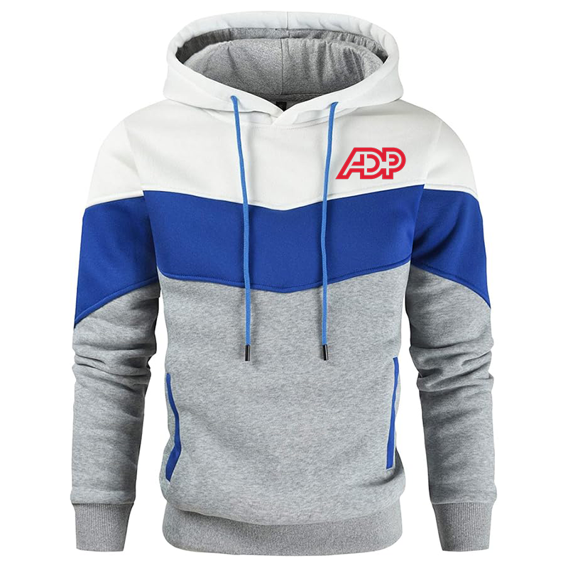 Men's ADP Gesean Novelty Color Block Pullover Fleece Hoodie Long Sleeve Casual Sweatshirt with Pocket