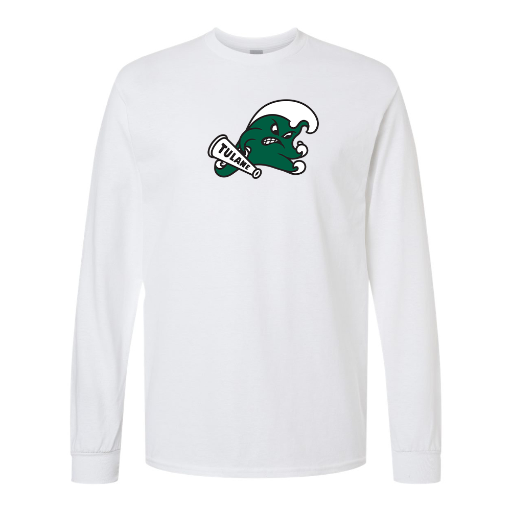 Men's Tulane Green Wave Gildan Heavy Cotton Long Sleeve T-Shirt