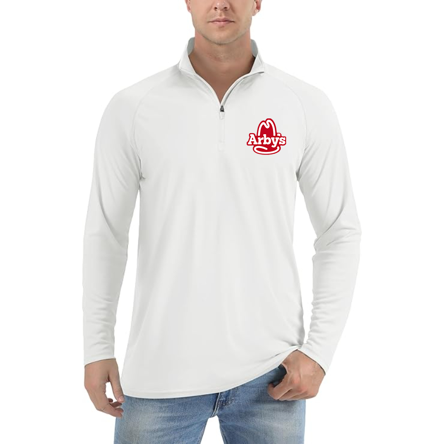 Men's Arbys  Lightweight Quarter-Zip Athletic Shirt Long Sleeve Performance Wear