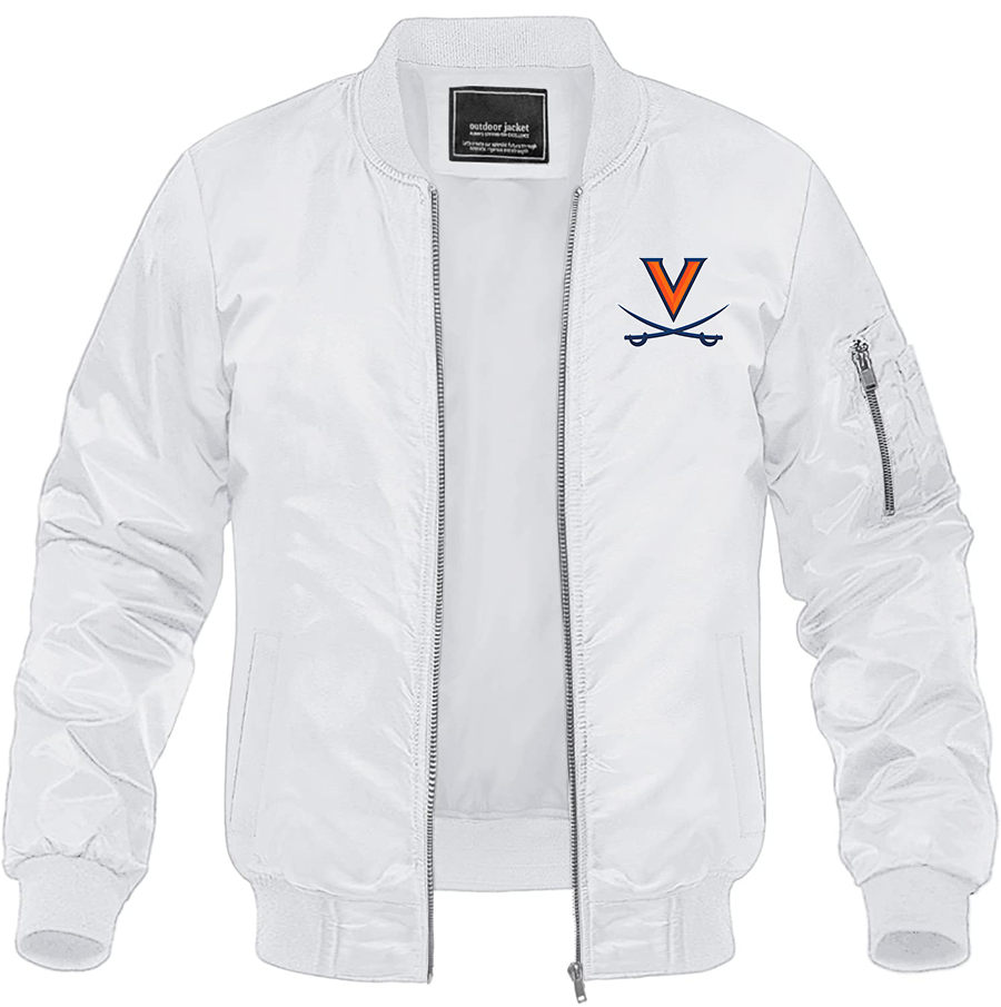 Men's Virginia Cavaliers Lightweight Bomber Jacket Windbreaker Softshell Varsity Jacket Coat