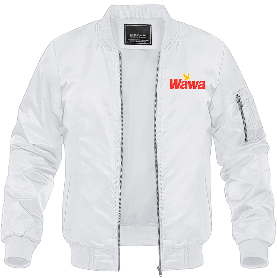 Men's Wawa Gas Station Lightweight Bomber Jacket Windbreaker Softshell Varsity Jacket Coat