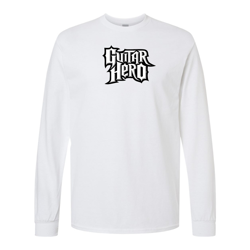 Men's Guitar hero Gildan Heavy Cotton Long Sleeve T-Shirt