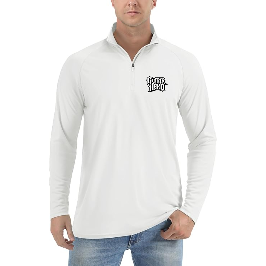 Men's Guitar hero Lightweight Quarter-Zip Athletic Shirt Long Sleeve Performance Wear