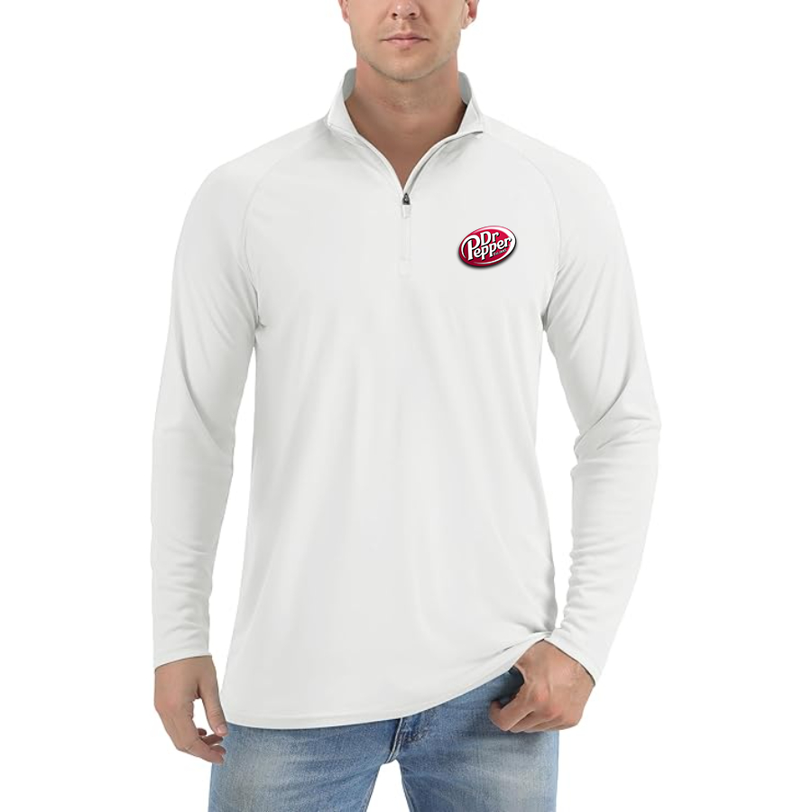 Men's Dr.Pepper  Lightweight Quarter-Zip Athletic Shirt Long Sleeve Performance Wear