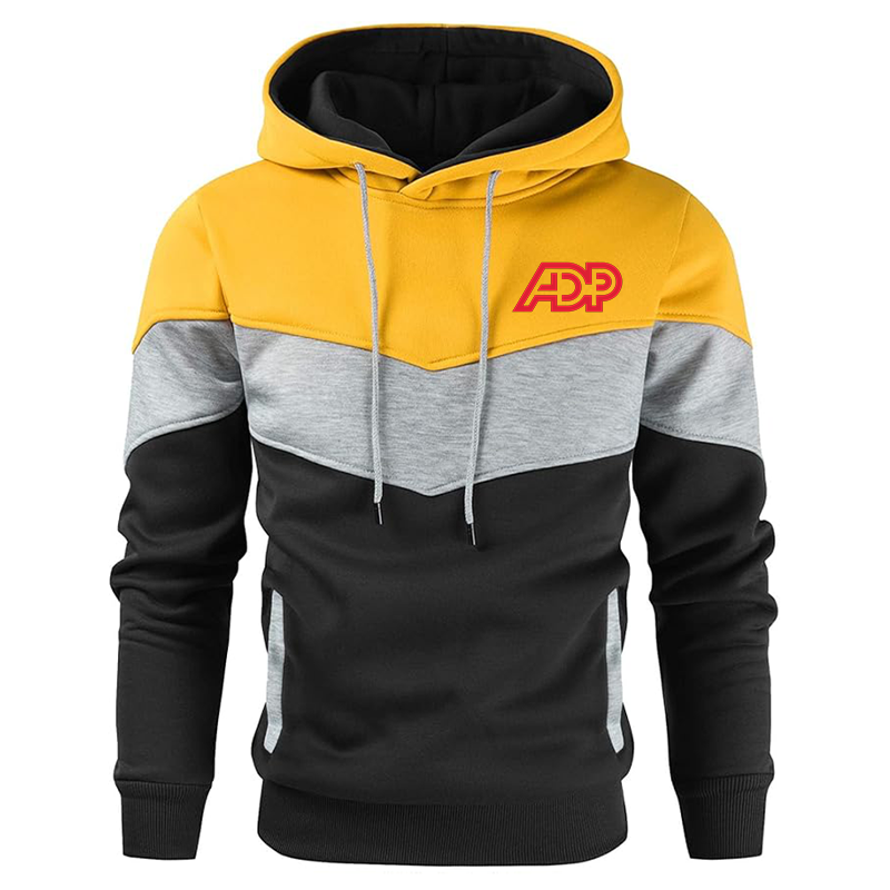 Men's ADP Gesean Novelty Color Block Pullover Fleece Hoodie Long Sleeve Casual Sweatshirt with Pocket