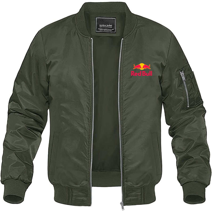 Men's Red Bull Lightweight Bomber Jacket Windbreaker Softshell Varsity Jacket Coat