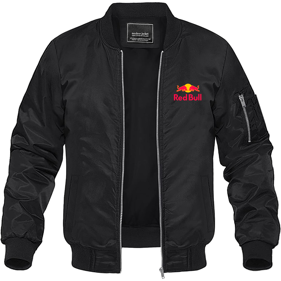 Men's Red Bull Lightweight Bomber Jacket Windbreaker Softshell Varsity Jacket Coat