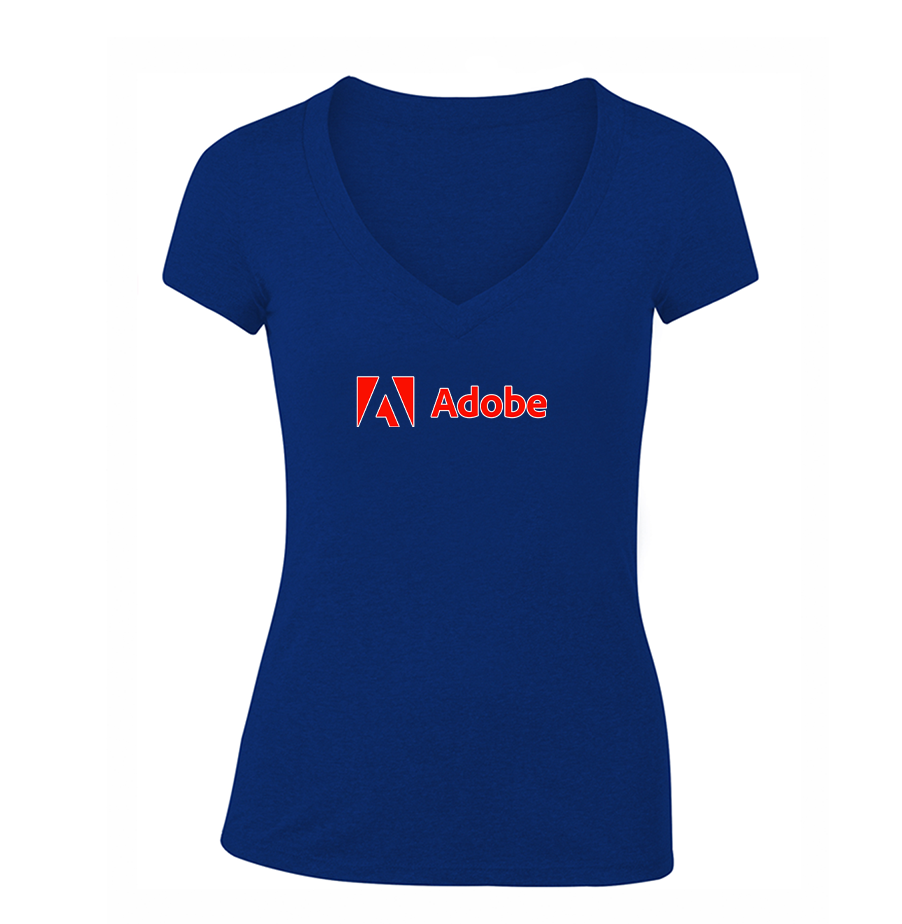 Women's Adobe Corporate  V-Neck T-Shirt