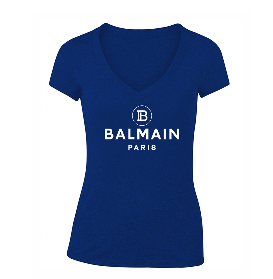 Women's Balmain Paris  V-Neck T-Shirt