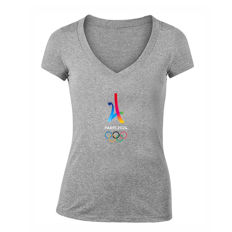 Women's Paris 2024 Olympics V Neck T-Shirt