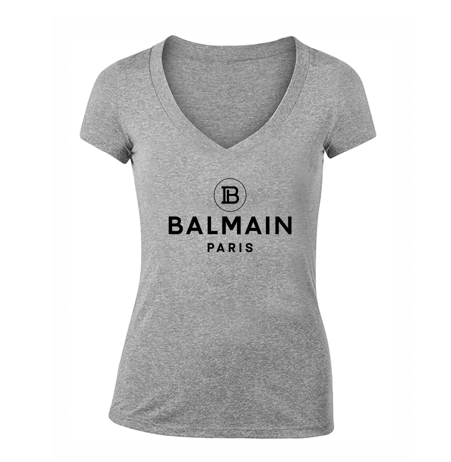 Women's Balmain Paris  V-Neck T-Shirt