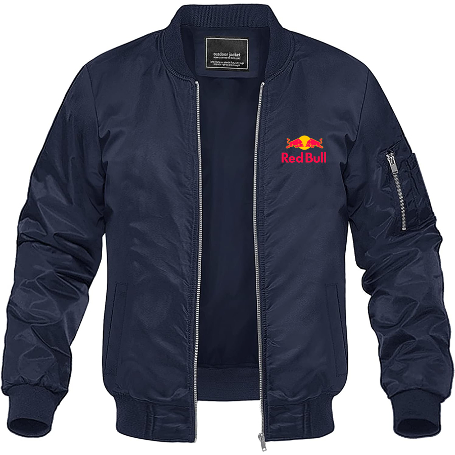 Men's Red Bull Lightweight Bomber Jacket Windbreaker Softshell Varsity Jacket Coat